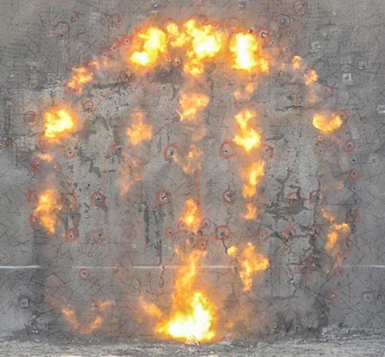 Voladura controlada en operación minera a cielo abierto